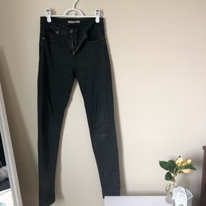 Levis high rise skinny black jeans
